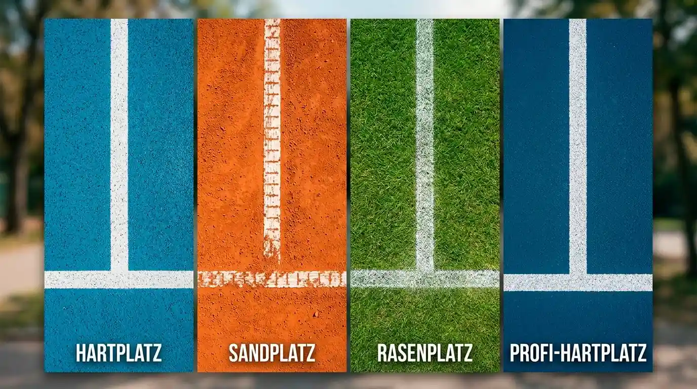 Vier Grand Slam Beläge im Vergleich: Hardcourt, Sand, Rasen und DecoTurf