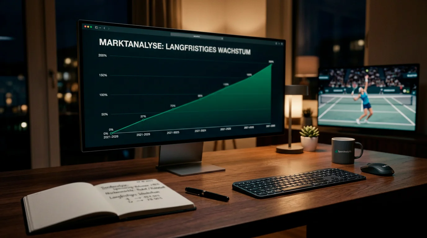 Analytische Darstellung des wachsenden Tennis-Wettmarkts mit Wachstumstrend